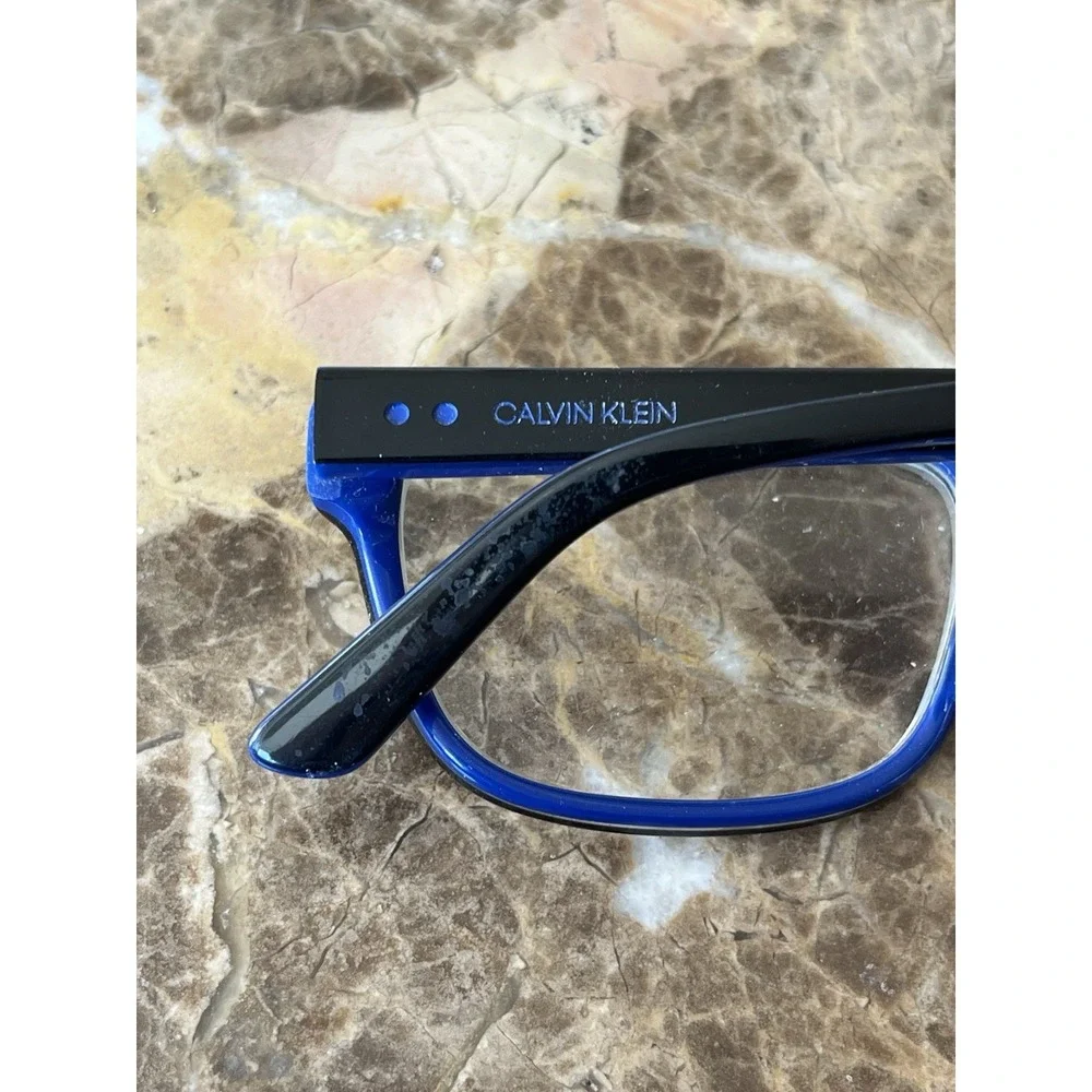 Men Calvin Klein CK18540 003 Blue/Black Square Designated Eyeglasses 54-17-145